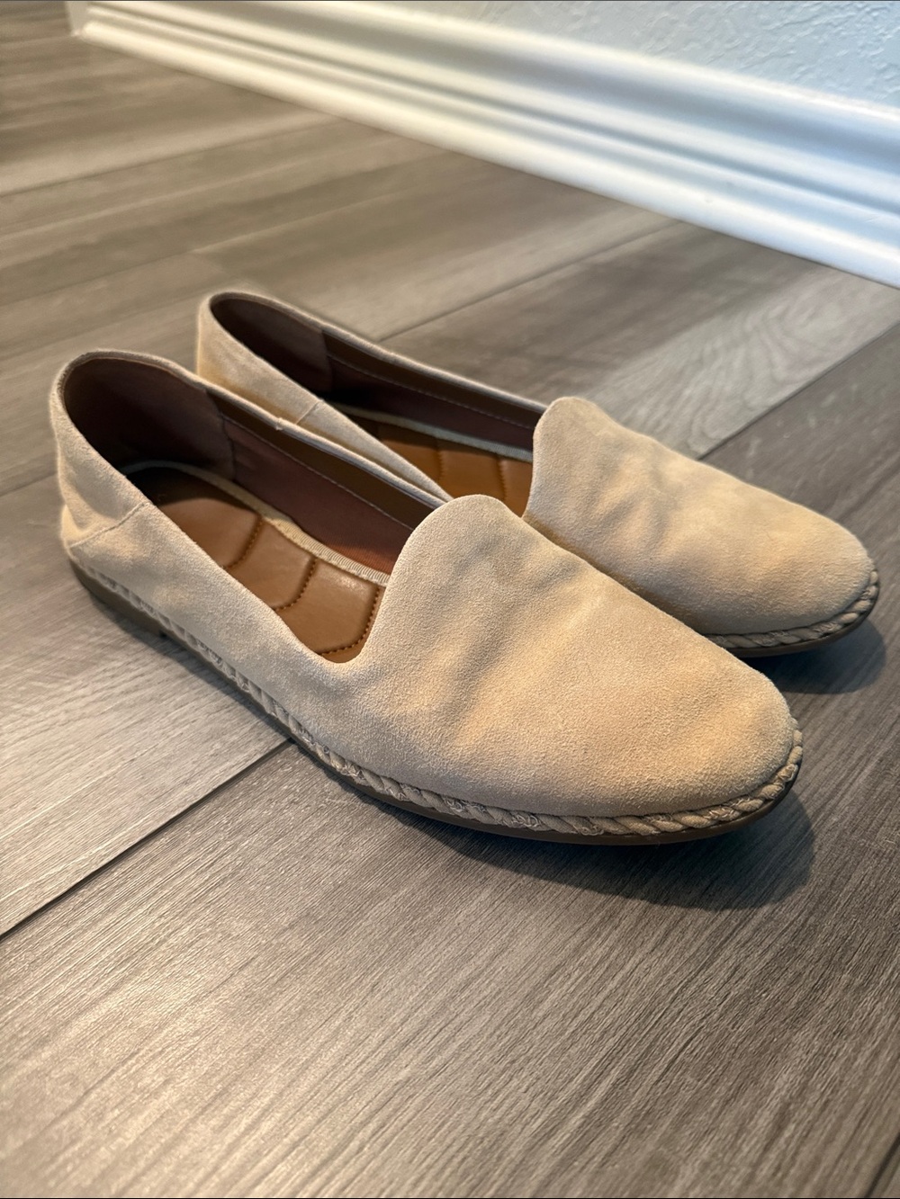 Women’s Franco Sarto Tan Suede Slip-On Loafers - Size 8